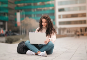 using laptop